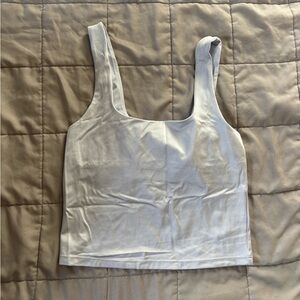 Fabletics baby blue shimmer Cropped Tank Top